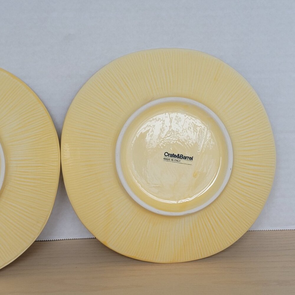 Crate&Barrel Lucca Yellow Stoneware Made In Italy Soup Salad Bowl 8.5 in Set 2 - Picture 5 of 16